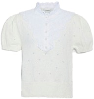 (W) COACH SS22 蕾絲領泡泡袖襯衫 黃色 CA685-IVO Order (W) COACH SS22 蕾絲領泡泡袖襯衫 黃色 CA685-IVO