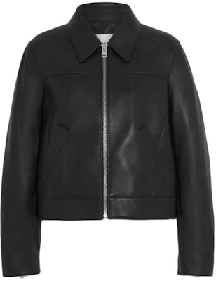 (W) COACH SS23 黑色皮革夾克,拉鍊設計與翻領款式. CG669-BLK Buy (W) COACH SS23 黑色皮革夾克,拉鍊設計與翻領款式. CG669-BLK