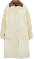 (Women) COACH SS23 Colorblock Zip-Up Long Coat in Off-White. C6406-CLH (Women) COACH SS23 Colorblock Zip-Up Long Coat in Off-White. C6406-CLH