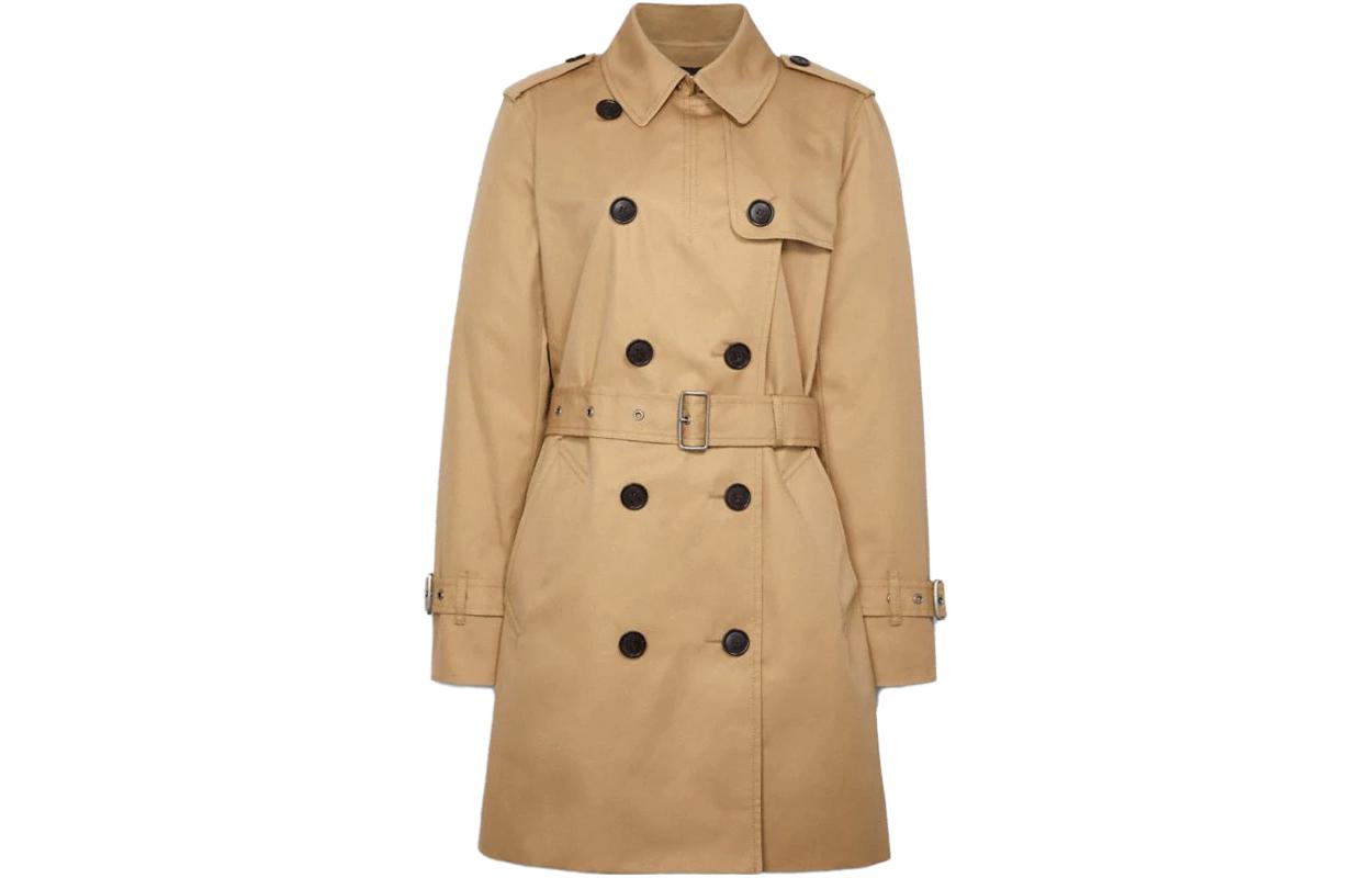 Order (Women) COACH SS23  Double-Breasted Belted Trench Coat Khaki Color CG043-EAL