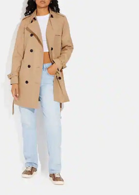 (Women) COACH SS23 Double-Breasted Belted Trench Coat Khaki Color CG043-EAL Lookbook (Women) COACH SS23 Double-Breasted Belted Trench Coat Khaki Color CG043-EAL