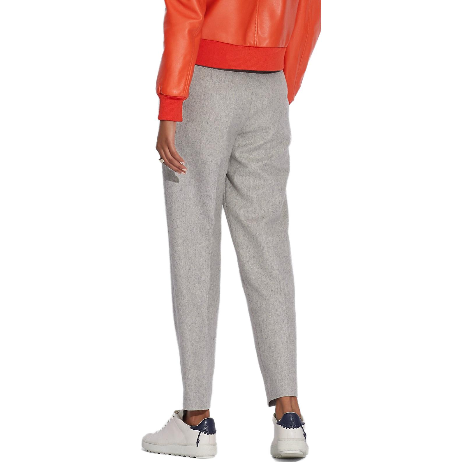 Shop (W) コーチ SS23 ハイウエスト ストレートレッグ カジュアルパンツ グレー. C0436-GRY