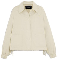 (Women) COACH SS23 Ivory White Casual Long Sleeve Single-Breasted Jacket CG065-CHK (Women) COACH SS23 Ivory White Casual Long Sleeve Single-Breasted Jacket CG065-CHK