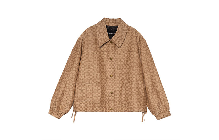 (Women) COACH SS23  Khaki Single-Breasted Jacket with Logo Print. CG097-E7V 圖 2