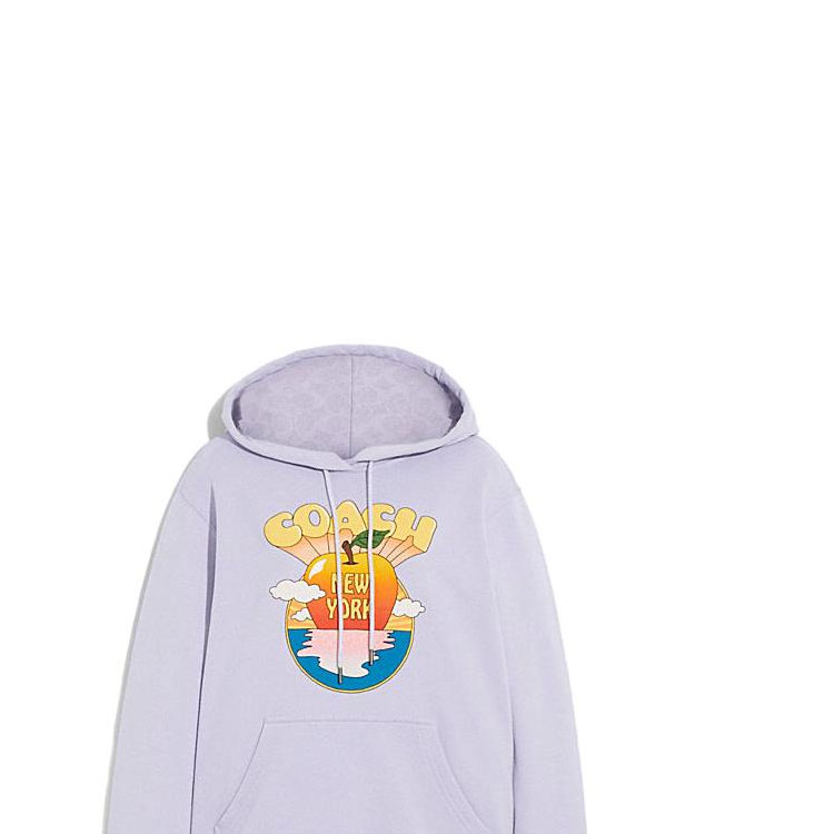(Women) COACH SS23  Light Purple Hoodie with Logo Print. CJ469-LAV 圖 5