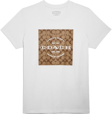 (W) COACH SS23 Kaos Putih Lengan Pendek Crewneck dengan Logo Print. C8775-WHT Buy (W) COACH SS23 Kaos Putih Lengan Pendek Crewneck dengan Logo Print. C8775-WHT