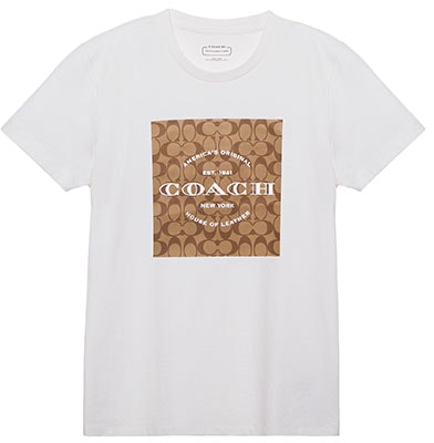 (W) COACH SS23 Kaos Putih Lengan Pendek Crewneck dengan Logo Print. C8775-WHT Order (W) COACH SS23 Kaos Putih Lengan Pendek Crewneck dengan Logo Print. C8775-WHT