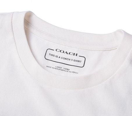 (W) COACH SS23 Kaos Putih Lengan Pendek Crewneck dengan Logo Print. C8775-WHT Details for (W) COACH SS23 Kaos Putih Lengan Pendek Crewneck dengan Logo Print. C8775-WHT