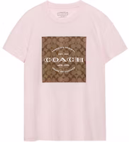 (Women) COACH SS23 Pink Logo Print Crewneck T-Shirt. C8775-LPK (Women) COACH SS23 Pink Logo Print Crewneck T-Shirt. C8775-LPK