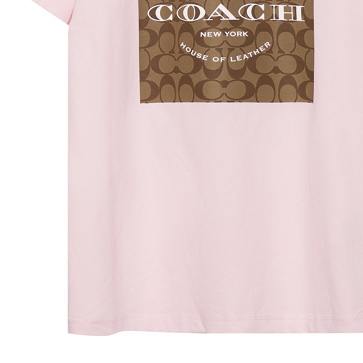 Purchase (W) COACH SS23 粉紅標誌印花圓領T恤。 C8775-LPK