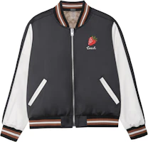 (Women) COACH SS23 Reversible Strawberry Embroidered Black Baseball Jacket CG460-BLK (Women) COACH SS23 Reversible Strawberry Embroidered Black Baseball Jacket CG460-BLK