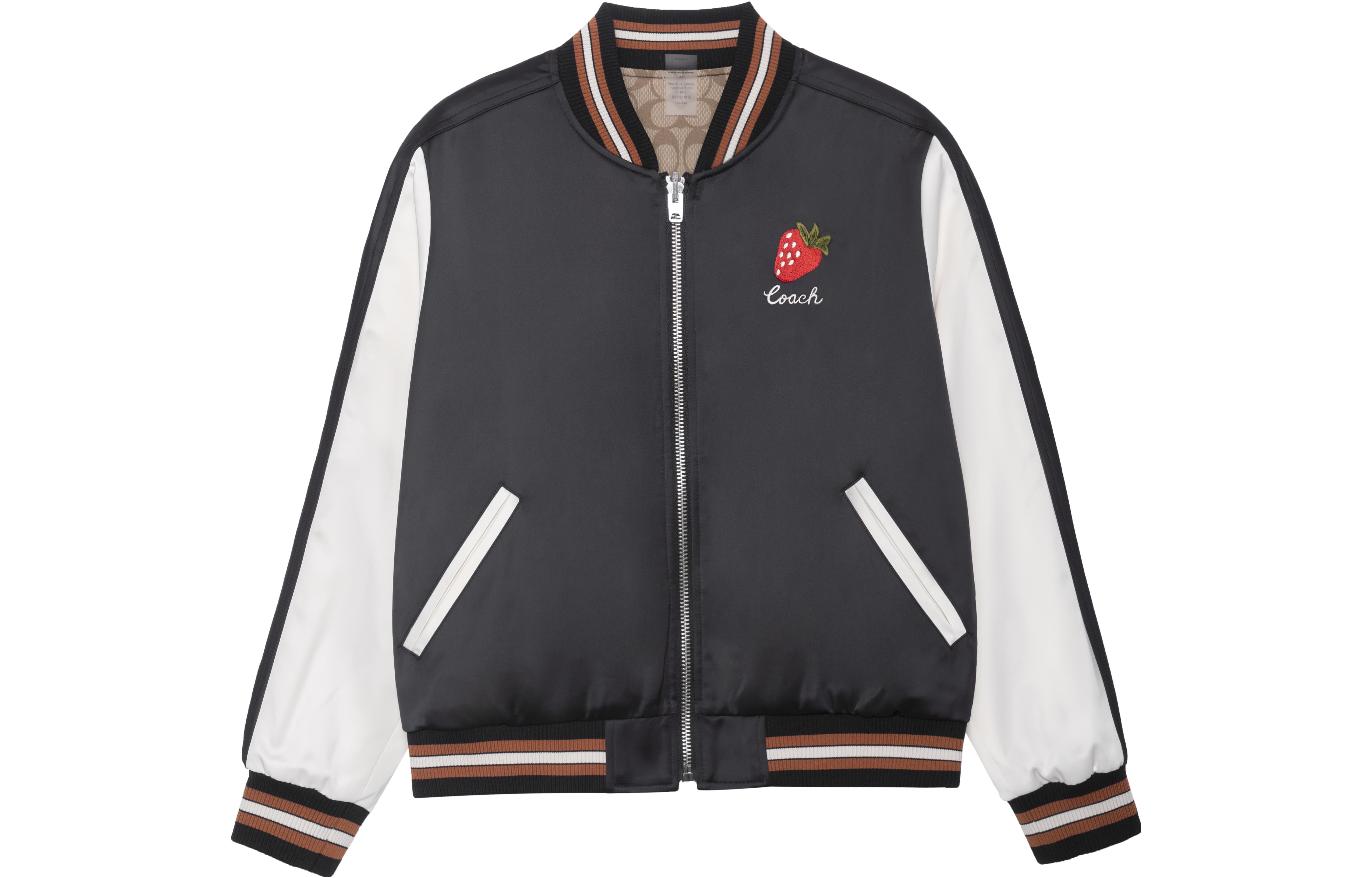 (Women) COACH SS23  Reversible Strawberry Embroidered Black Baseball Jacket CG460-BLK 圖 2