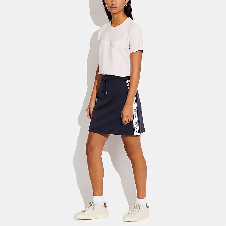 Lookbook (W) コーチ SS23 サイドストライプ柄ドローストリングスカート CE422-LAV