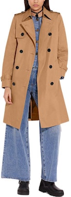 (Women) COACH SS23 Solid Color Double-Breasted Mid-Length Trench Coat CH406-KHA Lookbook (Women) COACH SS23 Solid Color Double-Breasted Mid-Length Trench Coat CH406-KHA