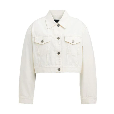 (Women) COACH SS23 White Button-Up Collared Jacket CJ621-WHT