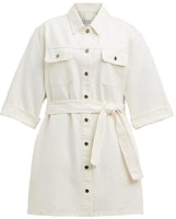 (Women) COACH SS23 White Denim Short-Sleeve Dress. CI395-WHT (Women) COACH SS23 White Denim Short-Sleeve Dress. CI395-WHT