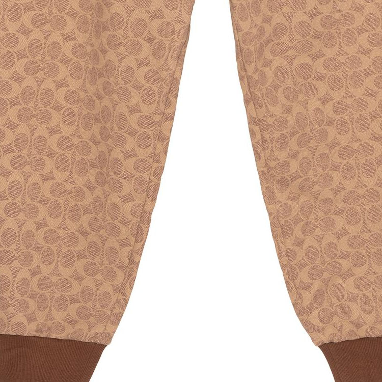 Sizing (W) 蔻驰 SS23 全印花休闲针织束脚裤卡其色长裤 CG771-RYU