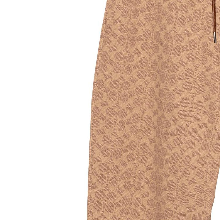 Cheap (W) 蔻驰 SS23 全印花休闲针织束脚裤卡其色长裤 CG771-RYU