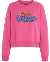 (Women) Coach SS23 Pink Pullover Sweatshirt with Logo Print CG662-QDV (Women) Coach SS23 Pink Pullover Sweatshirt with Logo Print CG662-QDV