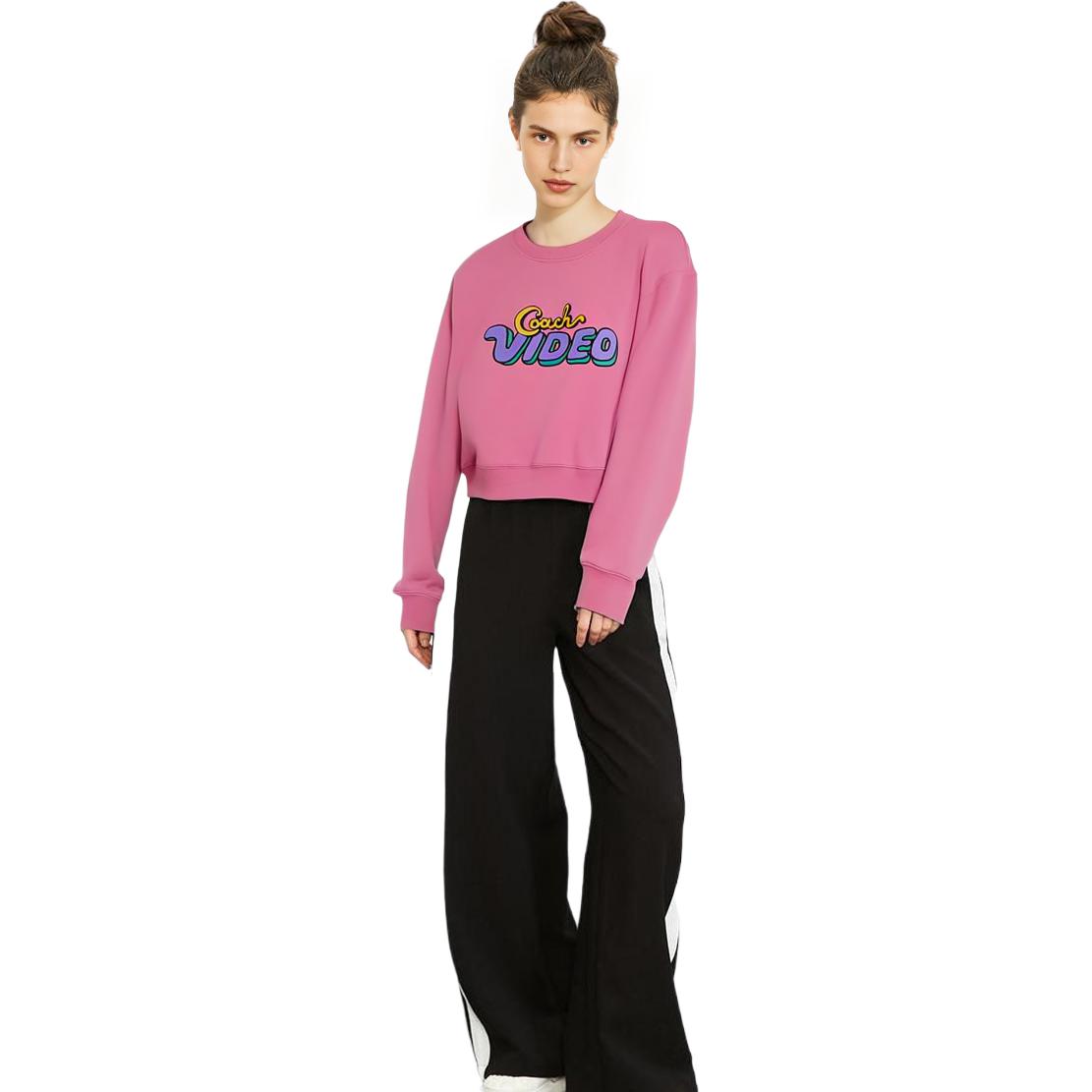 (Women) Coach SS23 Pink Pullover Sweatshirt with Logo Print CG662-QDV 圖 3