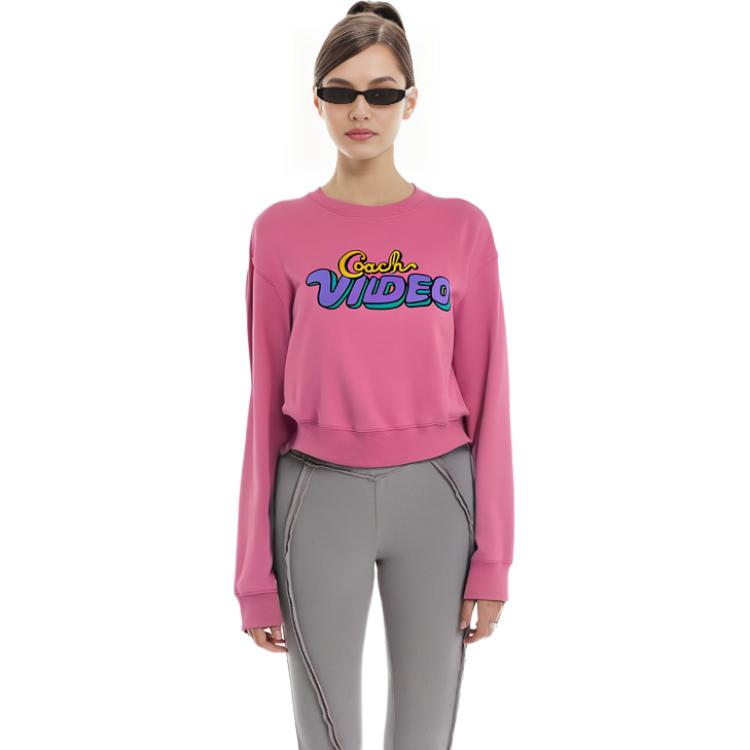 (Women) Coach SS23 Pink Pullover Sweatshirt with Logo Print CG662-QDV 圖 5