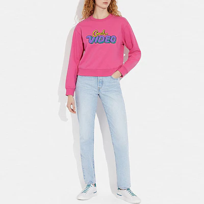 (W) Sudadera Rosa Coach SS23 con Logo Estampado CG662-QDV Sizing (W) Sudadera Rosa Coach SS23 con Logo Estampado CG662-QDV