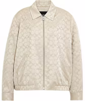 (Women) COACH SS24 Beige Logo Print Zip-Up Long Sleeve Jacket. CT394-TXC (Women) COACH SS24 Beige Logo Print Zip-Up Long Sleeve Jacket. CT394-TXC