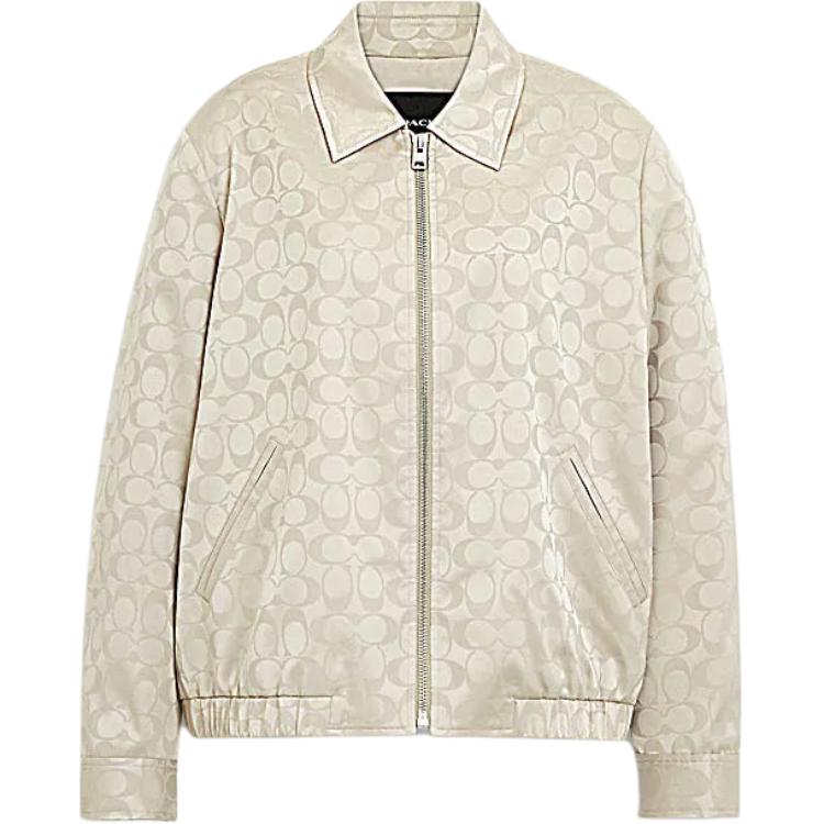 Order (W) COACH SS24 Chaqueta Beige con Cremallera y Manga Larga Estampado Logo. CT394-TXC