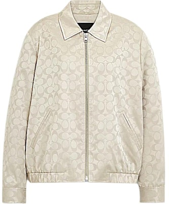(W) COACH SS24 Chaqueta Beige con Cremallera y Manga Larga Estampado Logo. CT394-TXC Order (W) COACH SS24 Chaqueta Beige con Cremallera y Manga Larga Estampado Logo. CT394-TXC