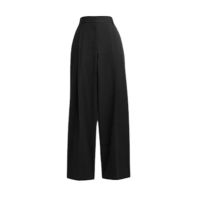 (Women) COACH SS24 Black Low-Waist Straight-Leg Loose Casual Pants. CN484-BLK