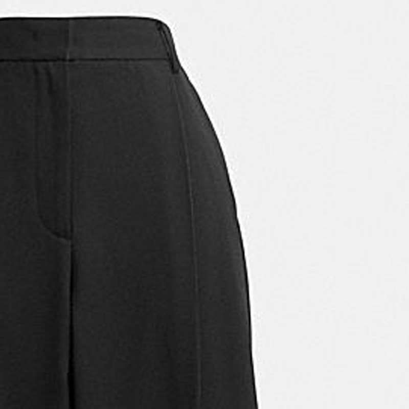 Details for (W) コーチ SS24 ブラック ローウエスト ストレートレッグ ルーズカジュアルパンツ. CN484-BLK