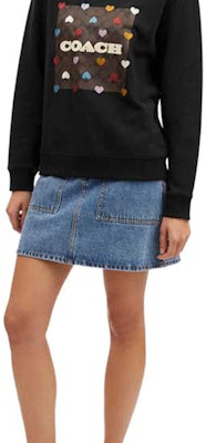 (Women) COACH SS24 Black Rainbow Heart Logo Crewneck Sweatshirt. CP316-BLK Purchase (Women) COACH SS24 Black Rainbow Heart Logo Crewneck Sweatshirt. CP316-BLK