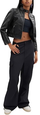 (W) コーチ SS24 ブラック スタンドカラー 長袖 レザーショートジャケット CN443-BLK Lookbook (W) コーチ SS24 ブラック スタンドカラー 長袖 レザーショートジャケット CN443-BLK