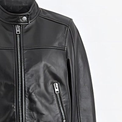 (W) コーチ SS24 ブラック スタンドカラー 長袖 レザーショートジャケット CN443-BLK Purchase (W) コーチ SS24 ブラック スタンドカラー 長袖 レザーショートジャケット CN443-BLK