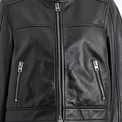 (W) コーチ SS24 ブラック スタンドカラー 長袖 レザーショートジャケット CN443-BLK Sizing (W) コーチ SS24 ブラック スタンドカラー 長袖 レザーショートジャケット CN443-BLK