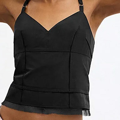 (Women) COACH SS24 Black V-Neck Zipper Closure Camisole. CX642-BLK Details for (Women) COACH SS24 Black V-Neck Zipper Closure Camisole. CX642-BLK