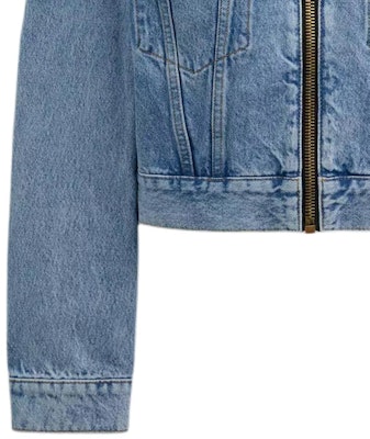 (W) コーチ SS24 ブルーロゴパッチ デニムジャケット 長袖 ジッパー付き. CS109-BLU Sizing (W) コーチ SS24 ブルーロゴパッチ デニムジャケット 長袖 ジッパー付き. CS109-BLU