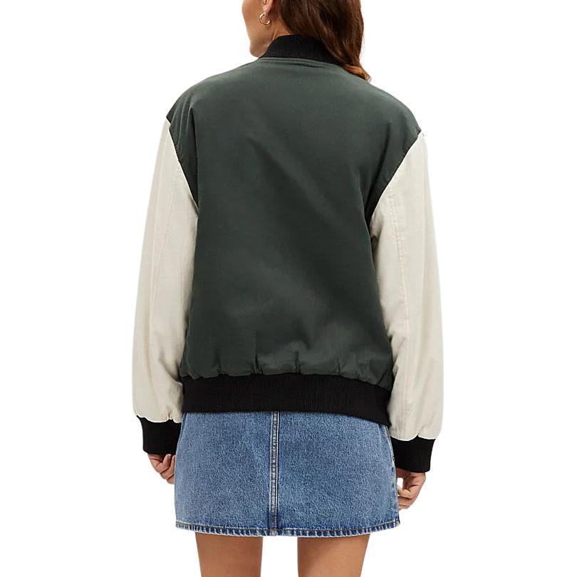 Shop (W) 蔻驰 SS24 字母印花拼色拉链夹克 森林绿 CO848-FGN