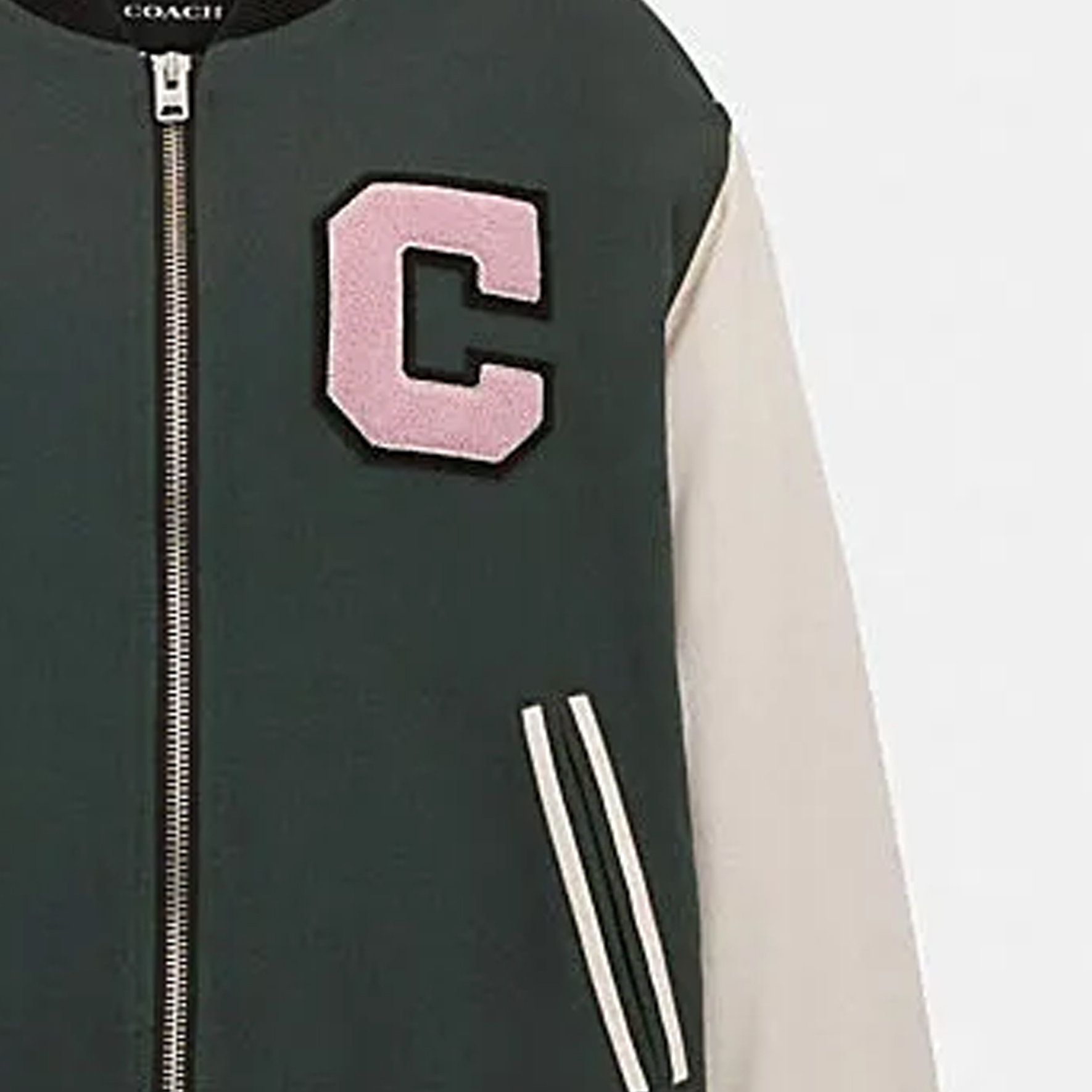 Sizing (W) 蔻驰 SS24 字母印花拼色拉链夹克 森林绿 CO848-FGN