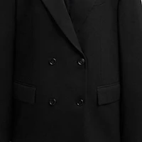 Cheap (Women) COACH SS24 Double-Breasted Black Long Sleeve Blazer Jacket. CN472-BLK