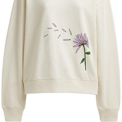 (Women) COACH SS24 Floral Print Crewneck Long Sleeve Sweatshirt Cream Color. CT621-CRM Lookbook (Women) COACH SS24 Floral Print Crewneck Long Sleeve Sweatshirt Cream Color. CT621-CRM