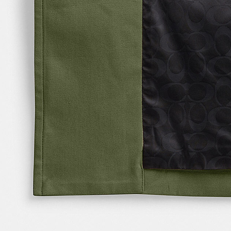 Shop (W) 코치 SS24 그린 싱글 브레스트 벨트 캐주얼 트렌치 코트 CS607-TV4