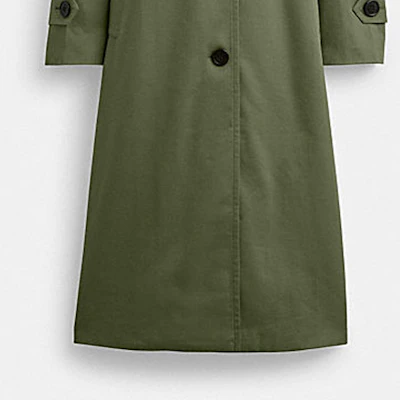 (W) 코치 SS24 그린 싱글 브레스트 벨트 캐주얼 트렌치 코트 CS607-TV4 Sizing (W) 코치 SS24 그린 싱글 브레스트 벨트 캐주얼 트렌치 코트 CS607-TV4