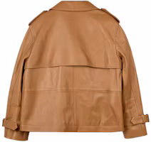 Lookbook (Women) COACH SS24 Light Brown Leather Jacket Long Sleeve with Button Front CL357-LQD
