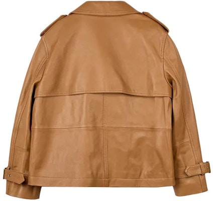 (Women) COACH SS24 Light Brown Leather Jacket Long Sleeve with Button Front CL357-LQD Lookbook (Women) COACH SS24 Light Brown Leather Jacket Long Sleeve with Button Front CL357-LQD