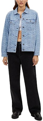 (W) コーチ SS24 ロゴ柄デニムジャケット - ライトウォッシュ, 長袖. CL264-P9J Lookbook (W) コーチ SS24 ロゴ柄デニムジャケット - ライトウォッシュ, 長袖. CL264-P9J