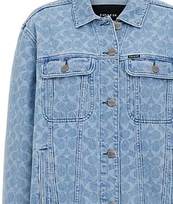 (W) コーチ SS24 ロゴ柄デニムジャケット - ライトウォッシュ, 長袖. CL264-P9J Details for (W) コーチ SS24 ロゴ柄デニムジャケット - ライトウォッシュ, 長袖. CL264-P9J