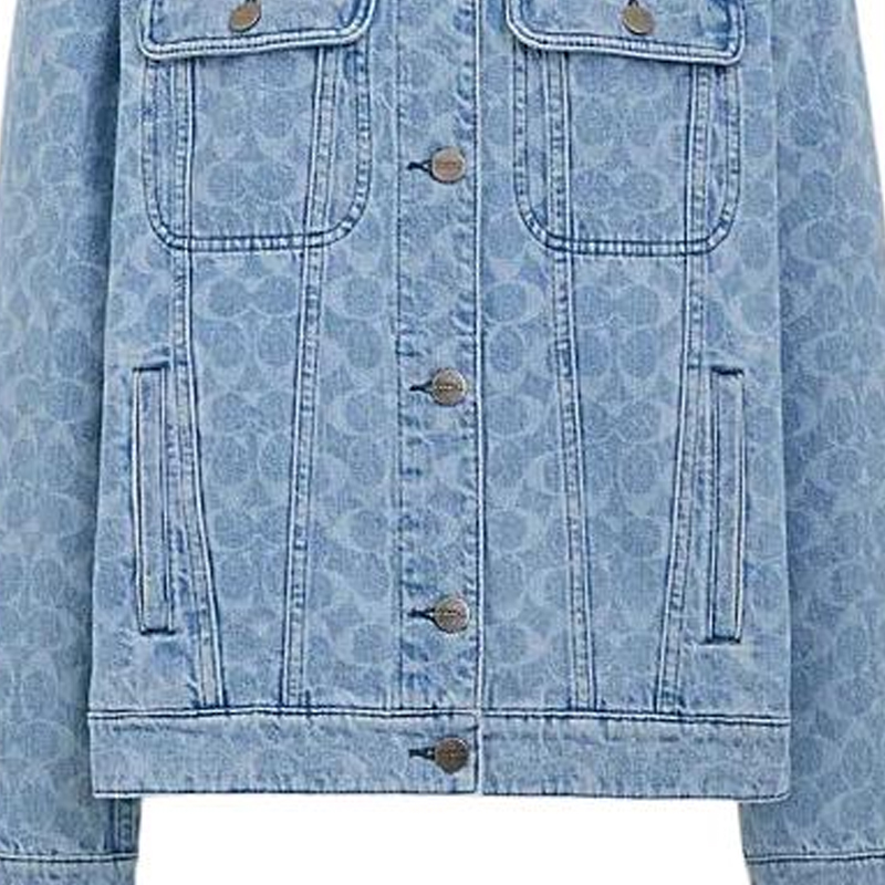 Sizing (W) コーチ SS24 ロゴ柄デニムジャケット - ライトウォッシュ, 長袖. CL264-P9J