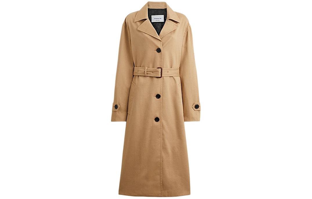(Women) COACH SS24  Long Khaki Belted Trench Coat CS607-KHA