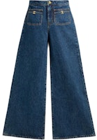 (Women) COACH SS24 Mid-Waist Straight Leg Jeans Deep Blue CX403-MZ3 (Women) COACH SS24 Mid-Waist Straight Leg Jeans Deep Blue CX403-MZ3